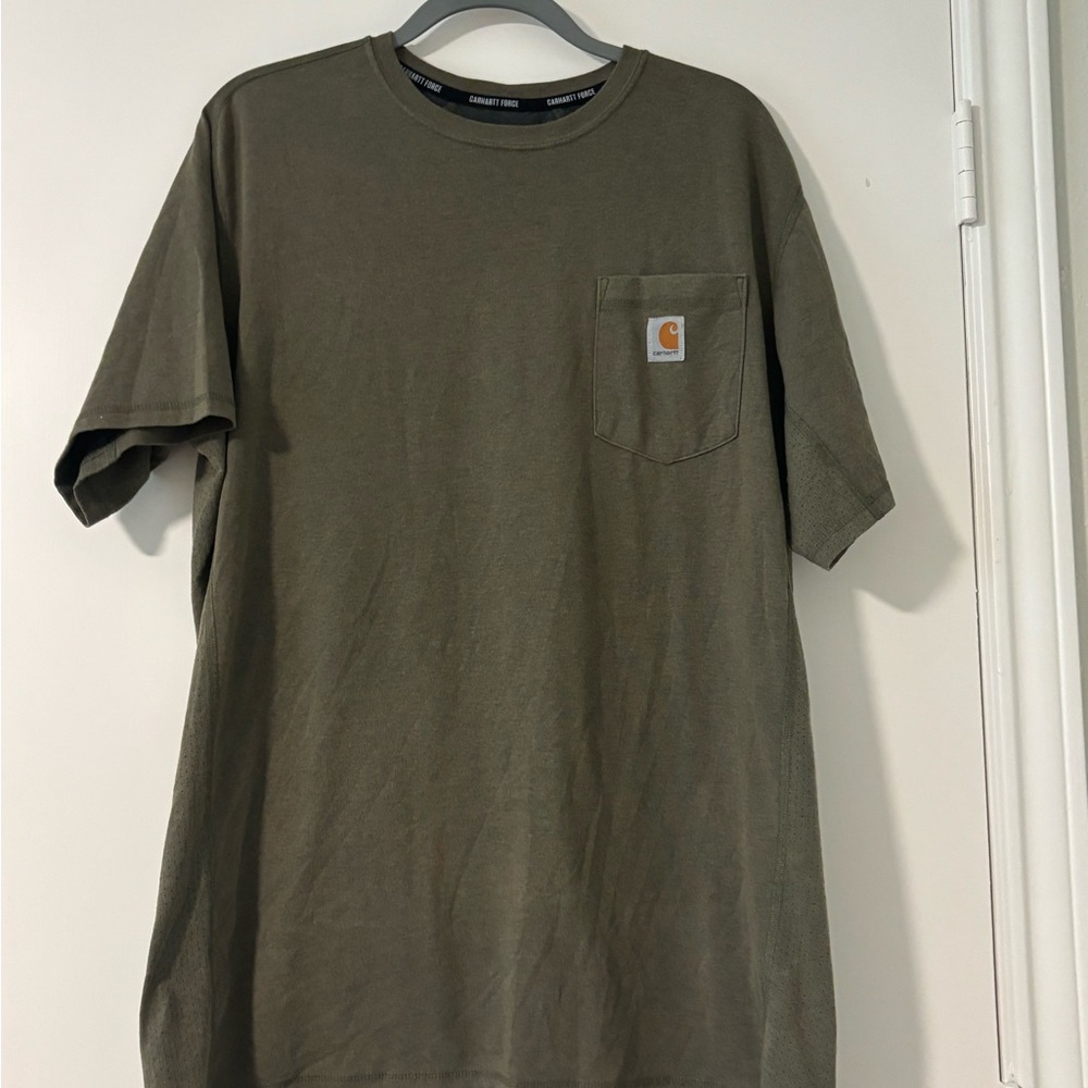 Carhartt Men's Short Sleeve Tee in Olive. Large Tall